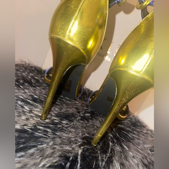 Metallic Rainbow Colored Strappy Heel - Picture 4 of 8